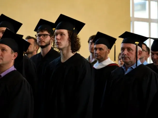 Seminary graduates at a graduation ceremony